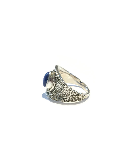 Textured Lapis Ring | Sterling Silver 6 7 8 9 10 | Light Years Jewelry