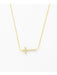 Sideways Cross CZ Necklace | Gold Plated Chain | Light Years Jewelry