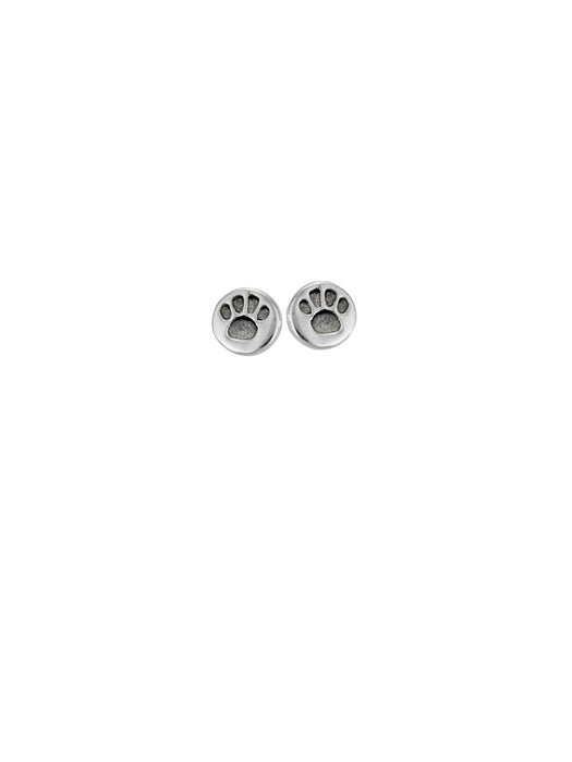 Paw Print Disc Posts | Sterling Silver Stud Earrings | Light Years