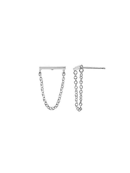 Bar & Chain Posts | Sterling Silver Studs Earrings | Light Years Jewelry