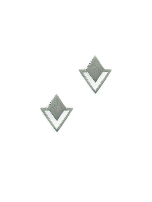 Diamond Shield Posts by boma | Sterling Silver Stud Earrings | Light Years