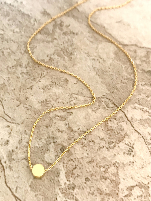 Simple Gold Dot Necklace | Gold Plated Chain Pendant | Light Years