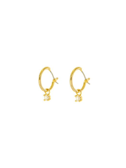 CZ Dangle Pincatch Hoops | Silver Gold Plated Earrings | Light Years