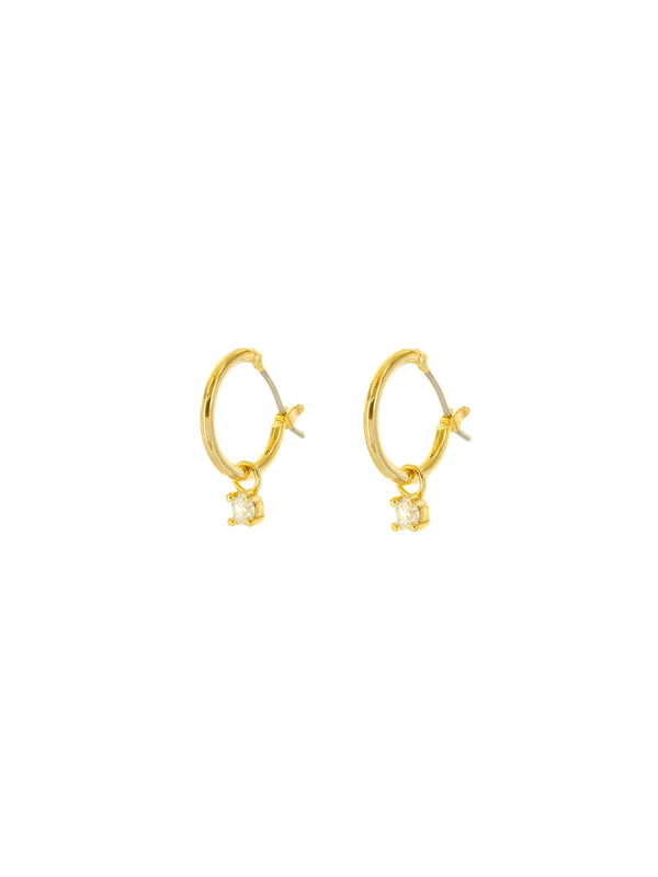 CZ Dangle Pincatch Hoops | Silver Gold Plated Earrings | Light Years