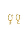 CZ Moon & Star Charm Hoops | Gold Plated Earrings | Light Years Jewelry