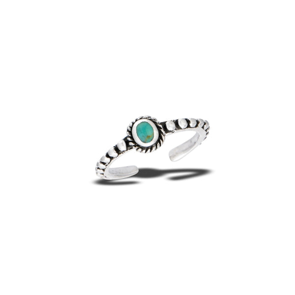 Turquoise Dot Adjustable Toe Ring | Sterling Silver | Light Years