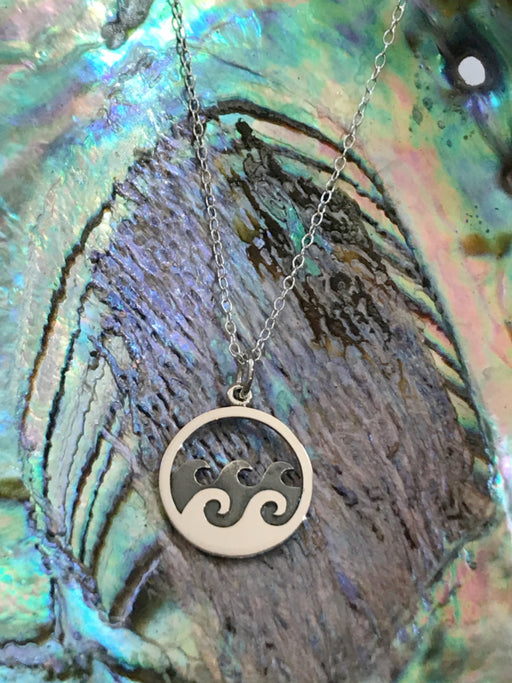 Ocean Waves Necklace | Sterling Silver Pendant Chain | Light Years