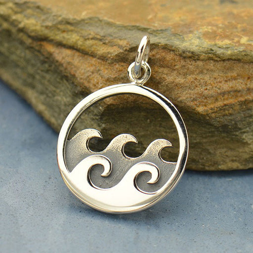 Ocean Waves Necklace | Sterling Silver Pendant Chain | Light Years