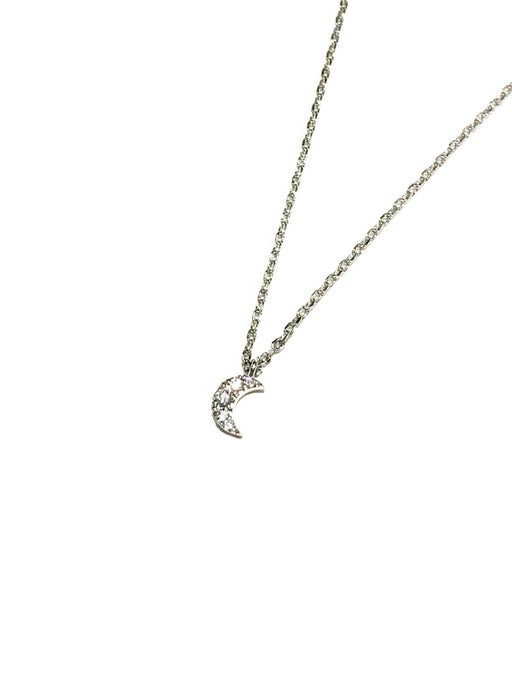 CZ Crescent Choker Necklace | Gold Silver Chain Pendant | Light Years