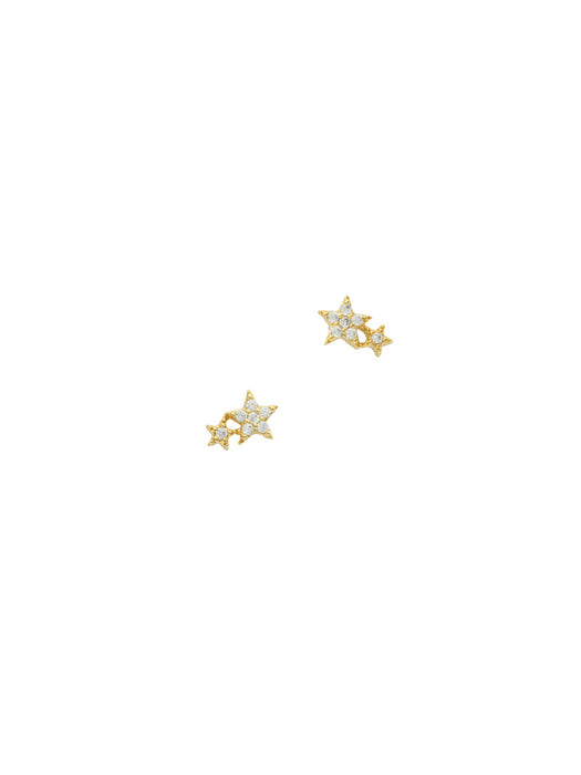 Double CZ Star Posts | Sterling Silver Studs Earrings | Light Years 