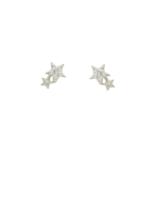 Double CZ Star Posts | Stelring Silver Studs Earrings | Light Years 