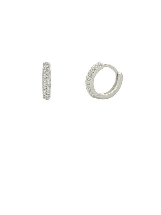 Pave CZ Huggie Hoops | Gold or Silver Fashion Earrings | light Years