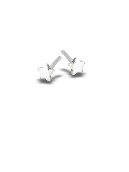 Tiny Polished Star Studs | Sterling Silver Posts Earrings | Light Years