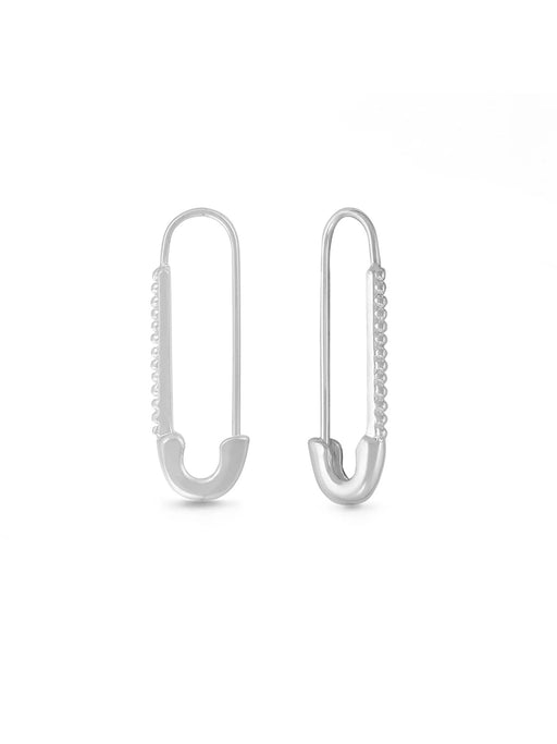 Safety Pin Earrings by boma | Sterling Silver Dangles Hoops | Light Years
