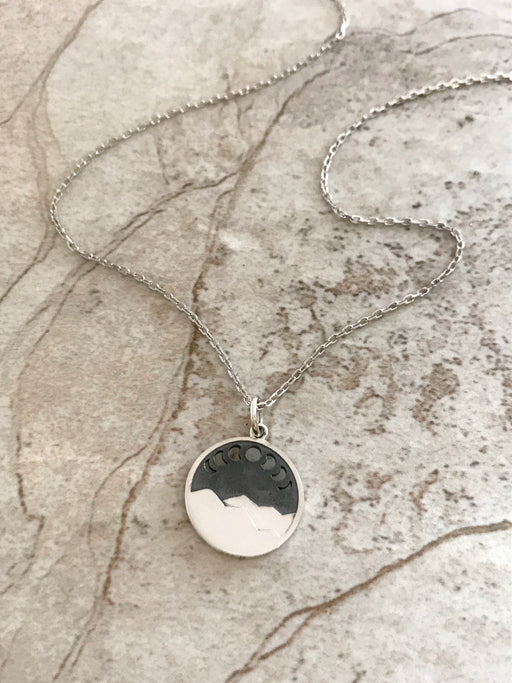 Moon Phase Mountain Necklace | Sterling Silver Chain | Light Years