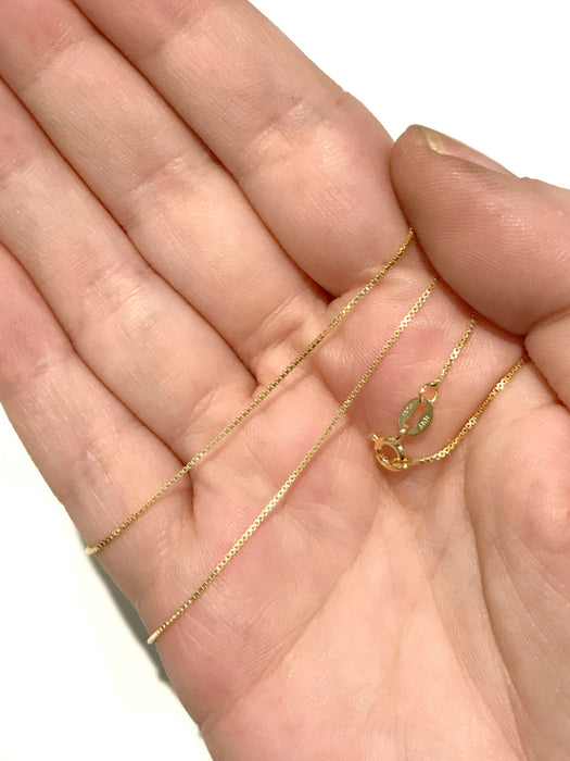 14k Gold Vermeil Box Chain | Necklace Pendant 16" 18" | Light Years
