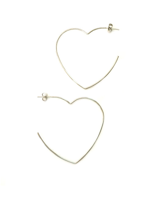 Heart Post Hoops | Silver Gold Plated Stud Earrings | Light Years