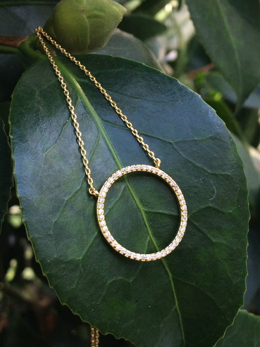 CZ Circle Choker Necklace | Gold Silver Plated | Light Years Jewelry