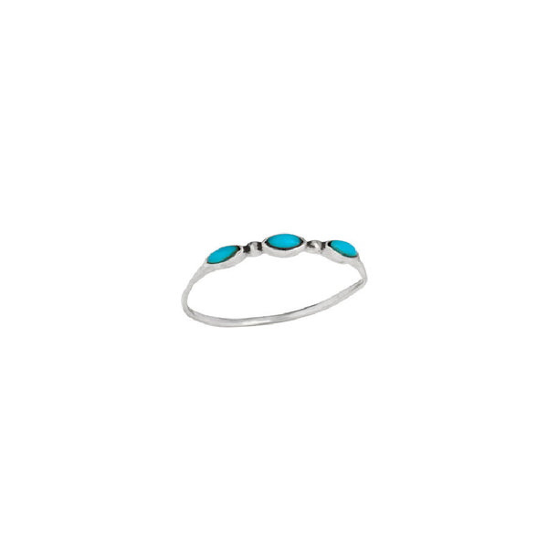 Triple Marquis Turquoise Ring | Sterling Silver Size 8 9 | Light Years