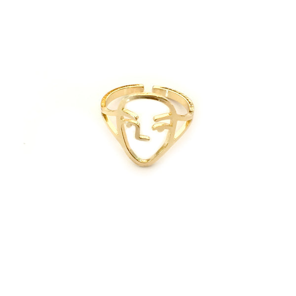 Face Outline Ring | Adjustable Gold Silver Plated | Light Years Jewelry