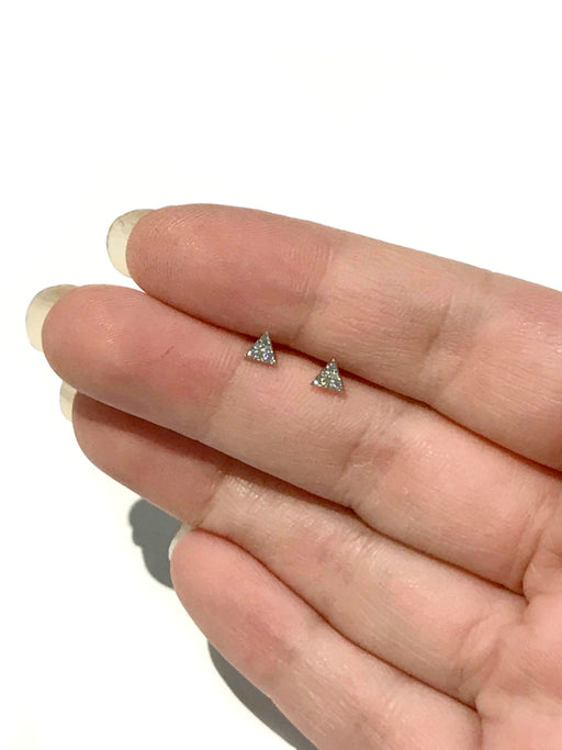 CZ Triangle Posts | Silver Plated Studs Earrings | Light Years Jewelry