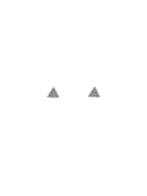 CZ Triangle Posts | Silver Plated Studs Earrings | Light Years Jewelry