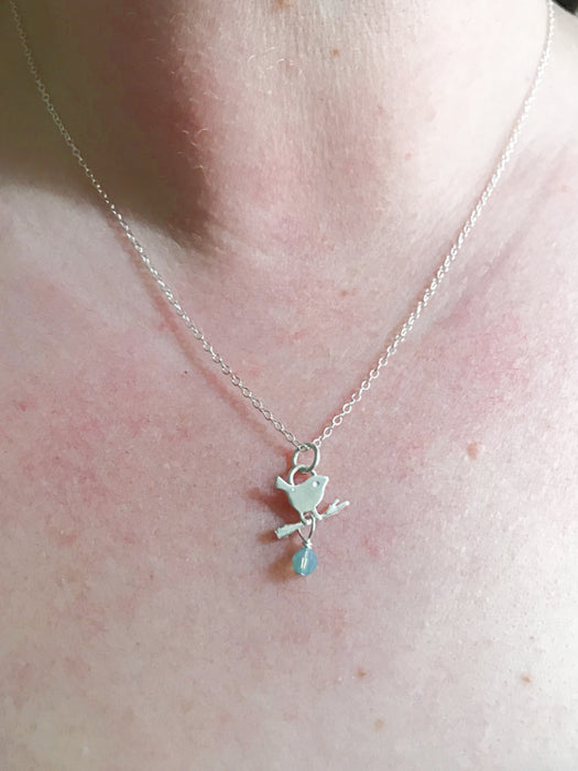 Birdie & Bead Necklace | Sterling Silver Chain Pendant | Light Years