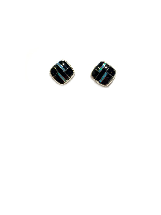 Onyx & Opal Inlay Posts | Sterling Silver Stud Earrings | Light Years