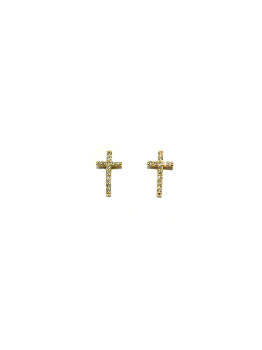 CZ Cross Posts | Gold Silver Studs Earrings | Light Years Jewelry