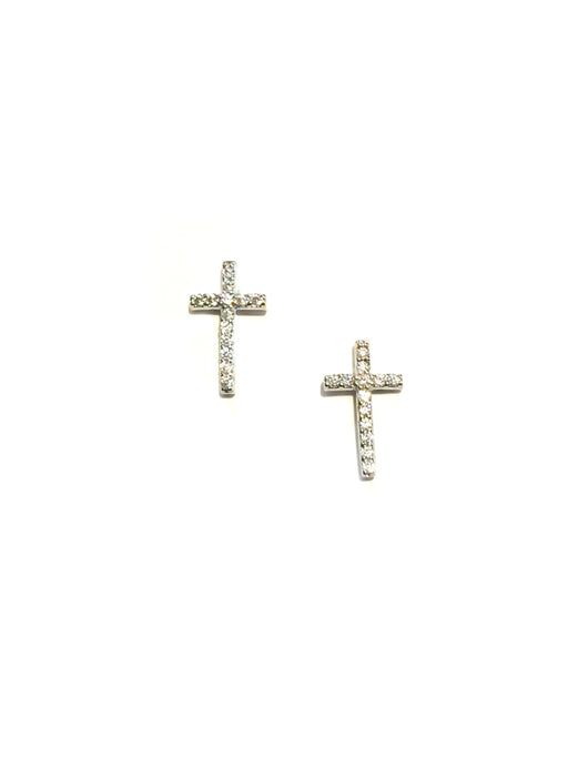 CZ Cross Posts | Gold Silver Studs Earrings | Light Years Jewelry