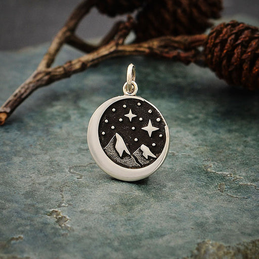 Mountain Night Necklace | Sterling Silver Pendant Chain | Light Years