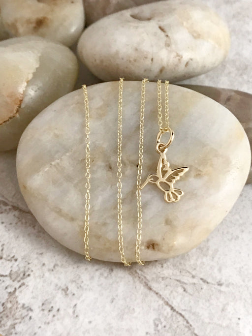 Hummingbird Necklace | Gold Plated Pendant Vermeil Chain | Light Years