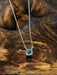 Cut Gemstone Necklace | Blue Topaz | Sterling Silver Chain Pendant | Light Years