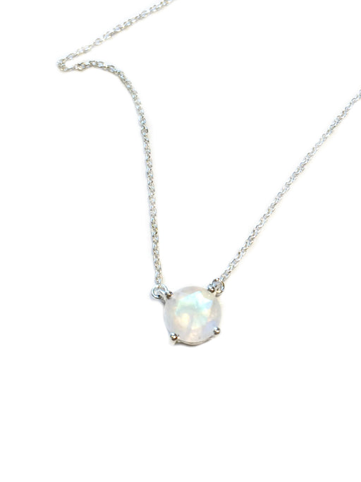 Cut Gemstone Necklace | Moonstone | Sterling Silver Chain Pendant | Light Years