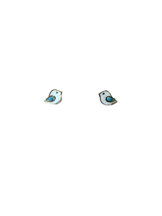 Blue Bird Enamel Posts | Sterling Silver Studs Earrings | Light Years