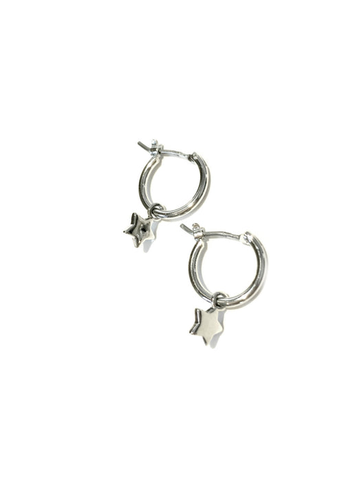 Star Charm Hoops Dangles | Gold Plated Earrings | Light Years Jewelry