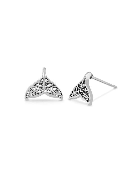 Filigree Whale Tail Posts by boma | Sterling Silver Studs Earrings | Light Years