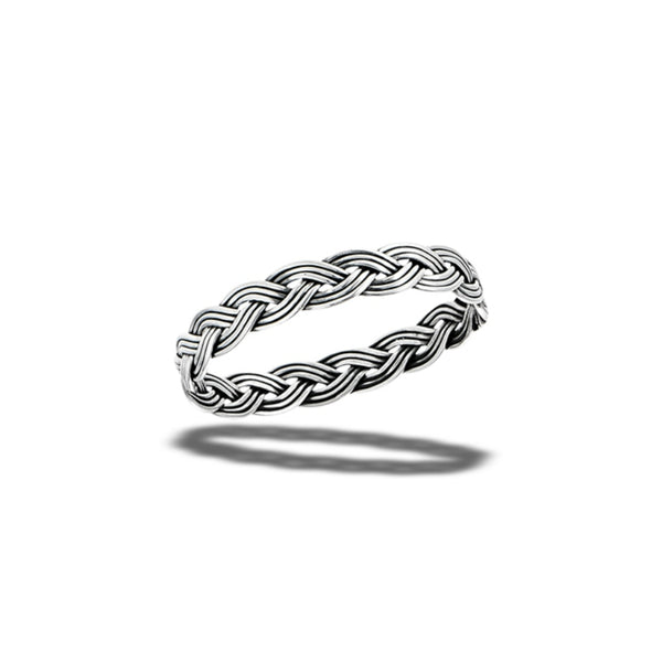 Oxidized Braided Band | Sterling Silver Ring Size 6 7 8 9 10 | Light Years