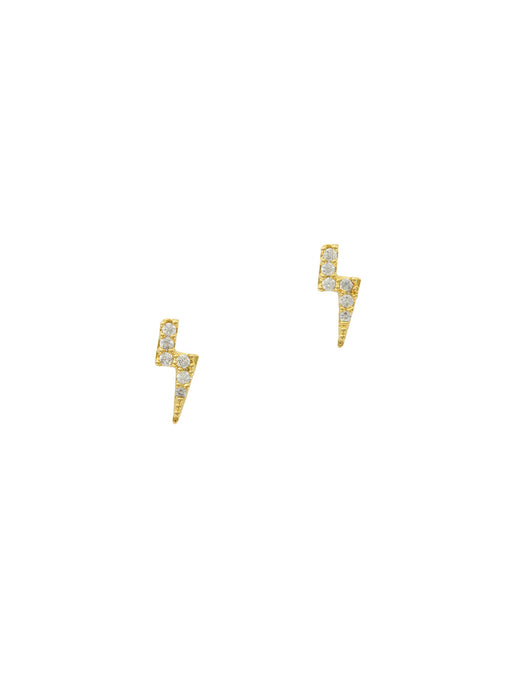 CZ Lightning Bolt Posts | Gold Plated Studs | Light Years Jewelry