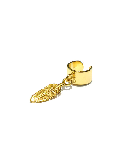 Feather Dangle Ear Cuff | Gold Vermeil Earrings | Light Years Jewelry