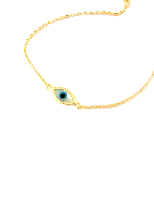 Mother of Pearl Eye Bracelet | Gold Vermeil Chain | Light Years Jewelry