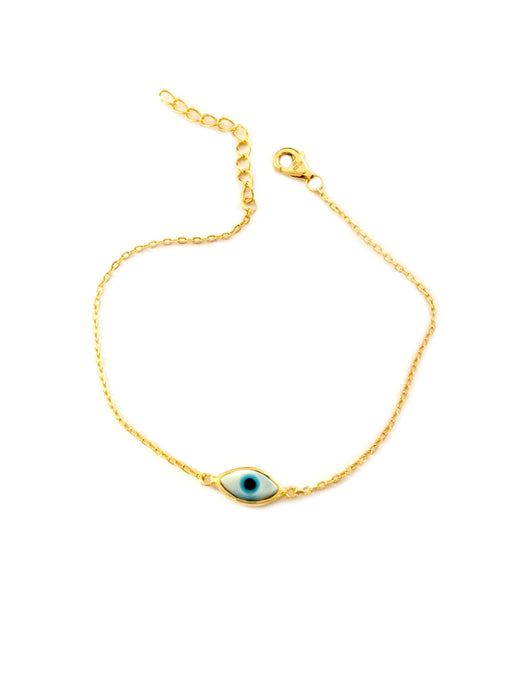 Mother of Pearl Eye Bracelet | Gold Vermeil Chain | Light Years Jewelry