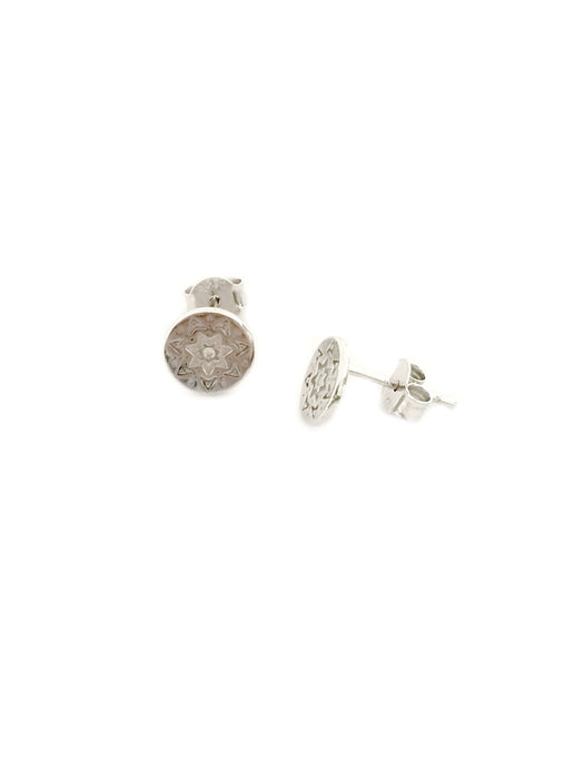 Engraved Mandala Posts | Sterling Silver Stud Earrings | Light Years
