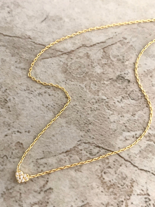 Dainty CZ Heart Necklace | Gold Plated Choker Chain | Light Years