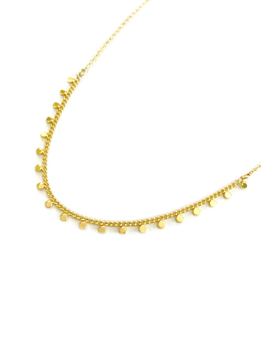 Dangling Dot Collar Necklace | Gold Plated Fashion Chain | Light Years