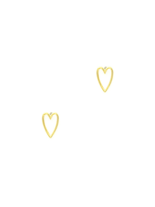Gold Wire Heart Posts | Plated Earrings Studs | Light Years Jewelry
