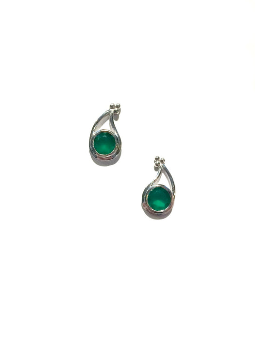 Emerald Green Onyx Posts | Sterling Silver Studs Earrings | Light Years