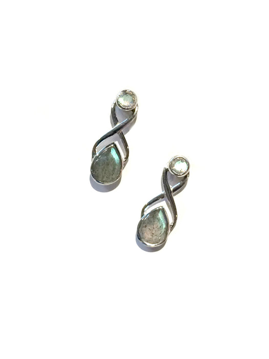 Twisted Labradorite Posts | Sterling Silver Studs Earrings | Light Years
