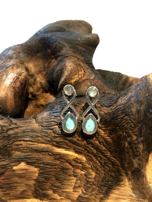 Twisted Labradorite Posts | Sterling Silver Studs Earrings | Light Years