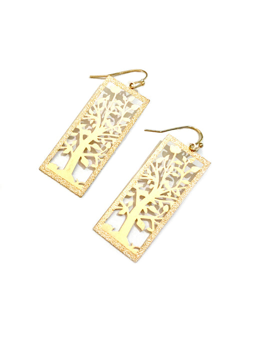 Flowering Tree Dangles | Gold Fashion Earrings | Light Years Jewelry